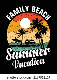 Summer typography t-shirt design, illustration, vector element