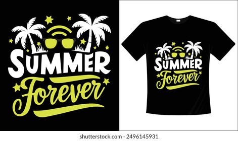 Summer typography t-shirt design illustration