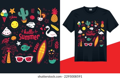 Summer and typography t-shirt design vector for boy