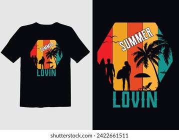 summer typography t-shirt design and vector template.