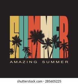 Summer typography, t-shirt graphics , vector