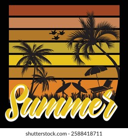 Summer Typography T-shirts Design, Template