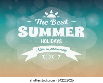 Summer typography vector design, vintage vacation poster