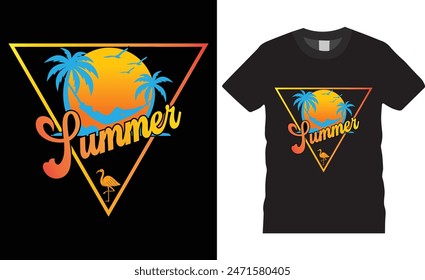 summer Typography summer vector t shirt design. premium quality, summer graphic t-shirt design, tropical print, vector illustration. print, Global swatches.