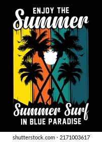 Summer typography vector t-shirt design