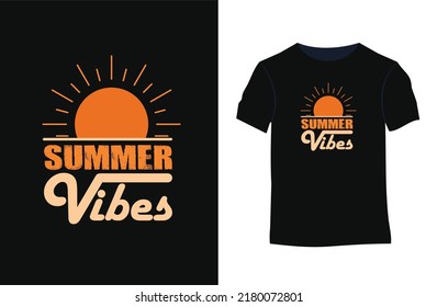 Diseño de camisetas vectoriales de tipografía de verano 