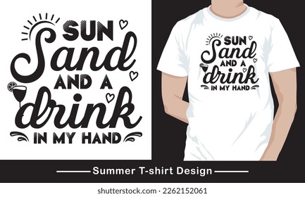 summer typography vector t-shirt design