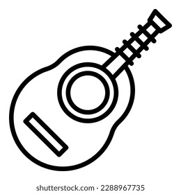 Summer ukulele icon outline vector. Guitar music. Acoustic art