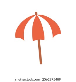 Summer umbrella. Holiday, summertime, vacation, relax, travel, outdoor concepts. Flat vector design isolated illustration.