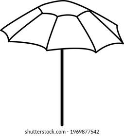 Summer umbrella, icon illustration, vector on white background