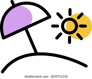 Summer umbrella, illustration, vector on a white background.