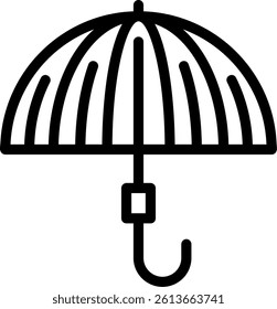 Summer Umbrella Line Vector Icon Design