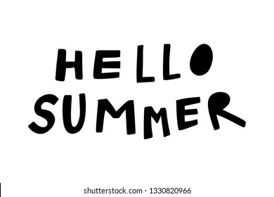 Summer unique hand drawn lettering . Vector elements for greeting cards, invitations, posters, T-shirt design, fabric, clothes.