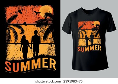 summer unique typography, custome, vintage T-shirt Design