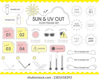 Summer UV protection illustration frame set