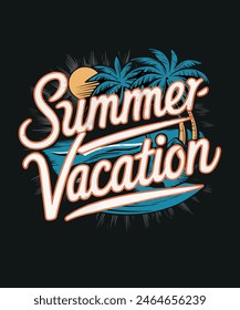 summer vaacation t-shirt design in typography ,illustartion ,