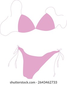 summer, vacance, bikini, pink, swim