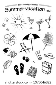 Summer vacation 2 -Line Drawing Collection-