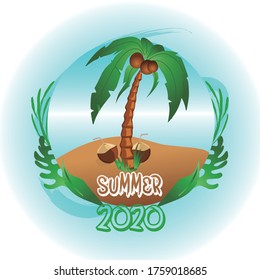 Summer Vacation 2020 Palm 
palm tree logo summer vacation