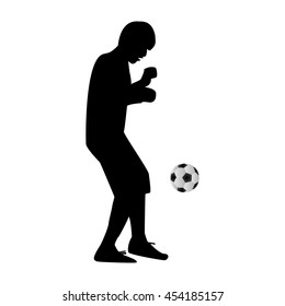 Summer vacation active young man with a soccer ball