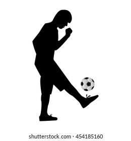 Summer vacation active young man with a soccer ball