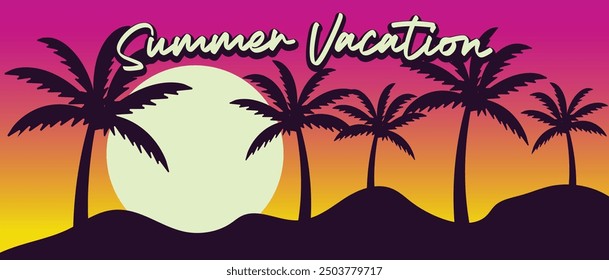 Obra de arte de vacaciones de verano para camiseta, cartel, cubierta, Anuncio, folleto, Sitio web, etc
