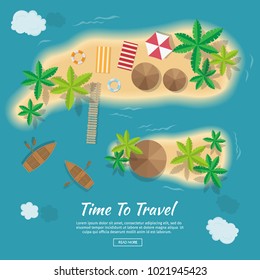 Summer vacation atoll tropical islands travel tourism vector of illustration