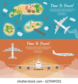 Summer vacation atoll tropical islands travel tourism vector of illustration