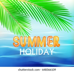 Summer vacation in the azure sea. Vector illustration
