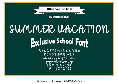 SUMMER VACATION | Back to School Fonts | Dotted, Cursive, Handwriting, Tracing and Educational Classroom Fonts for Kids and Teachers