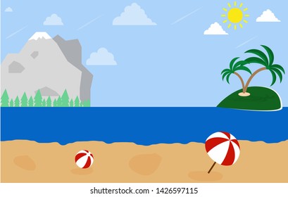 Summer vacation background, beach, vector illustration EPS 10