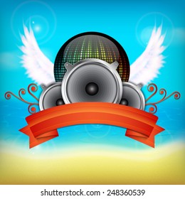 Summer vacation background. Hot summer party. EPS10 vector