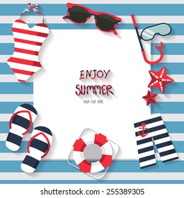 summer vacation background, sailor concept, text can be add for advertising, wallpaper, greeting card