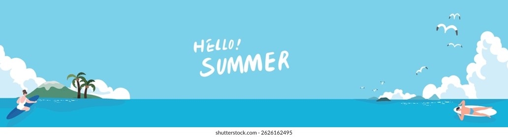 Hintergrund für Sommerferien, Meereshintergrund, Sommerhintergrund