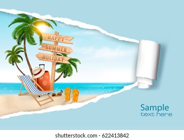 Summer vacation background. Vector.