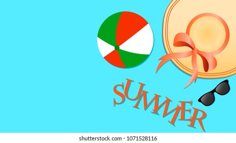 Summer vacation background. Vector illustration.