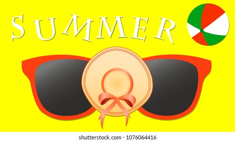 Summer vacation background. Vector illustration.