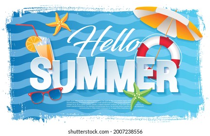 Sommerferien Bannerdesign, Vektorgrafik