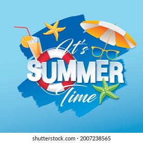 summer vacation baner layout design, vector illustration