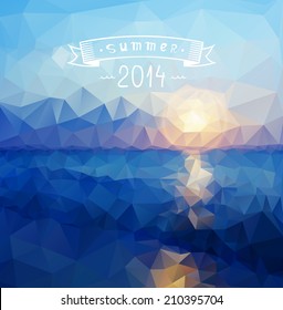 Summer vacation banner with triangles in vector