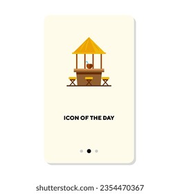 Summer vacation bar flat vector icon. Beach bar isolated sign. Summer holiday concept. Vector illustration symbol elements for web design and apps