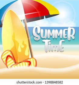 summer vacation at beach background illustration
