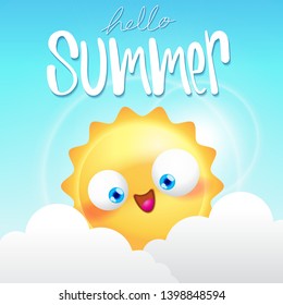 summer vacation at beach background illustration