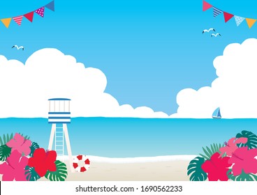 沖縄 海と空 のイラスト素材 画像 ベクター画像 Shutterstock