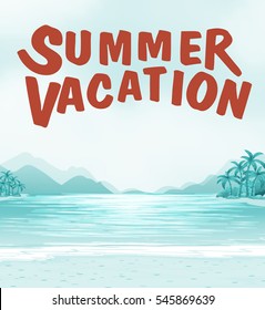 Summer vacation at the beach illustration