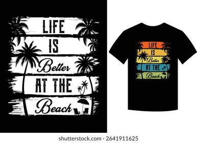 Summer Vacation Beach Vacation Life Is Better At The Beach T-Shirt, Retro Beach Vacation Summer Vacation Tee Store, summer, beach
