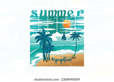 Summer vacation beach t shirt design