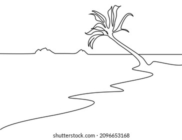 summer vacation beach tropical palm trees landscape concept