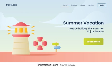 summer vacation campaign for web website home homepage landingpage banner template