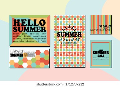 Plantilla de tarjeta de vacaciones de verano fondo de fondo del diseño de ilustración vectorial